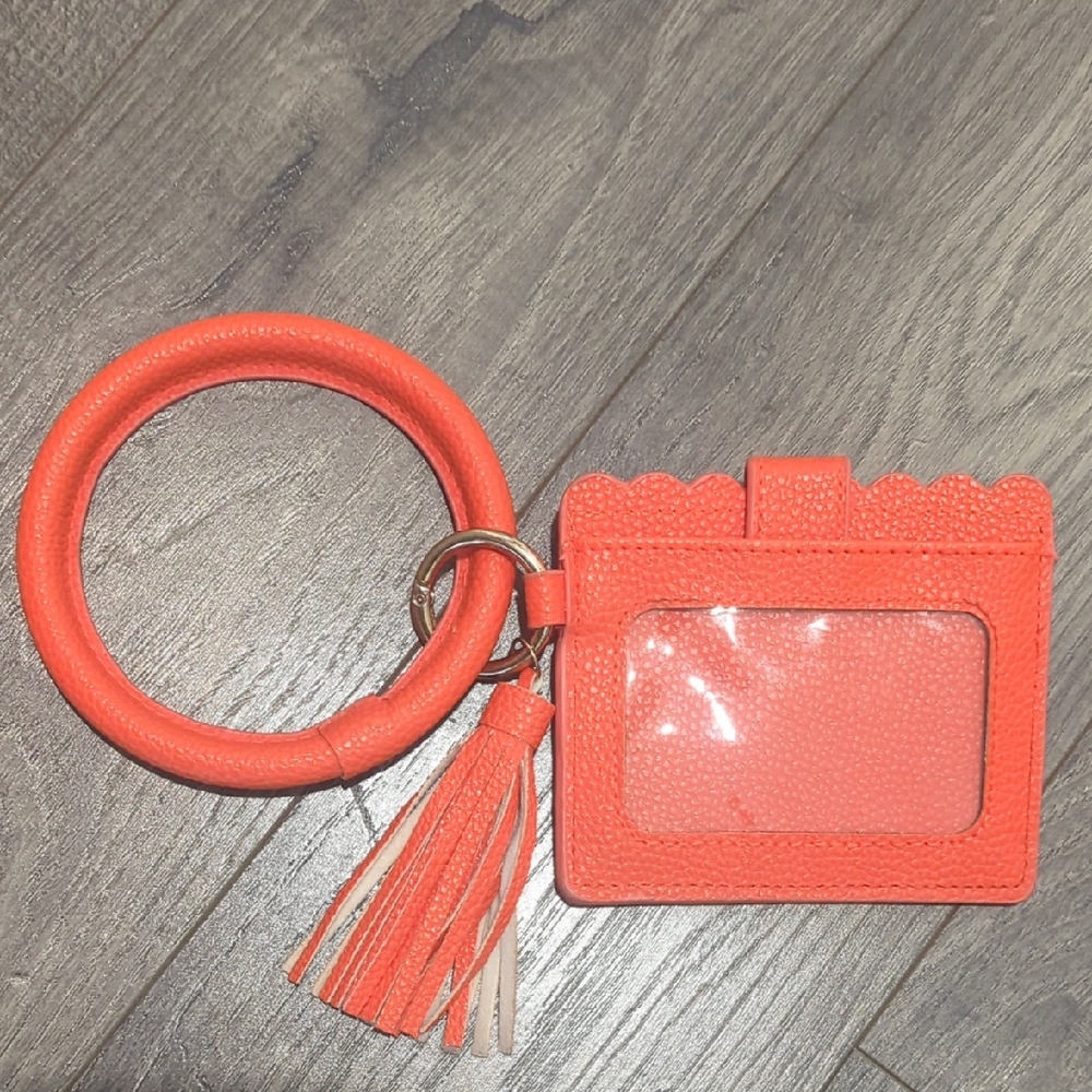 Yik Fung Orange Key & Card Holder with Tassel NWOT